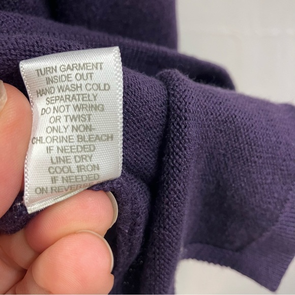 Isabella Rodriguez Hand Embroidered 3/4 sleeve Cowl Neck Purple Sweater 1X - Picture 8 of 15